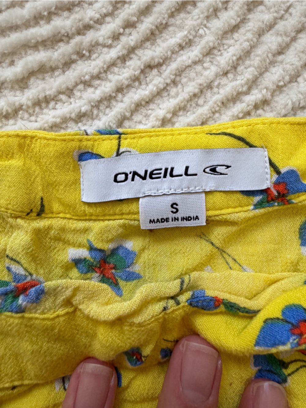 O'Neill Yellow Floral Mini Skirt, S